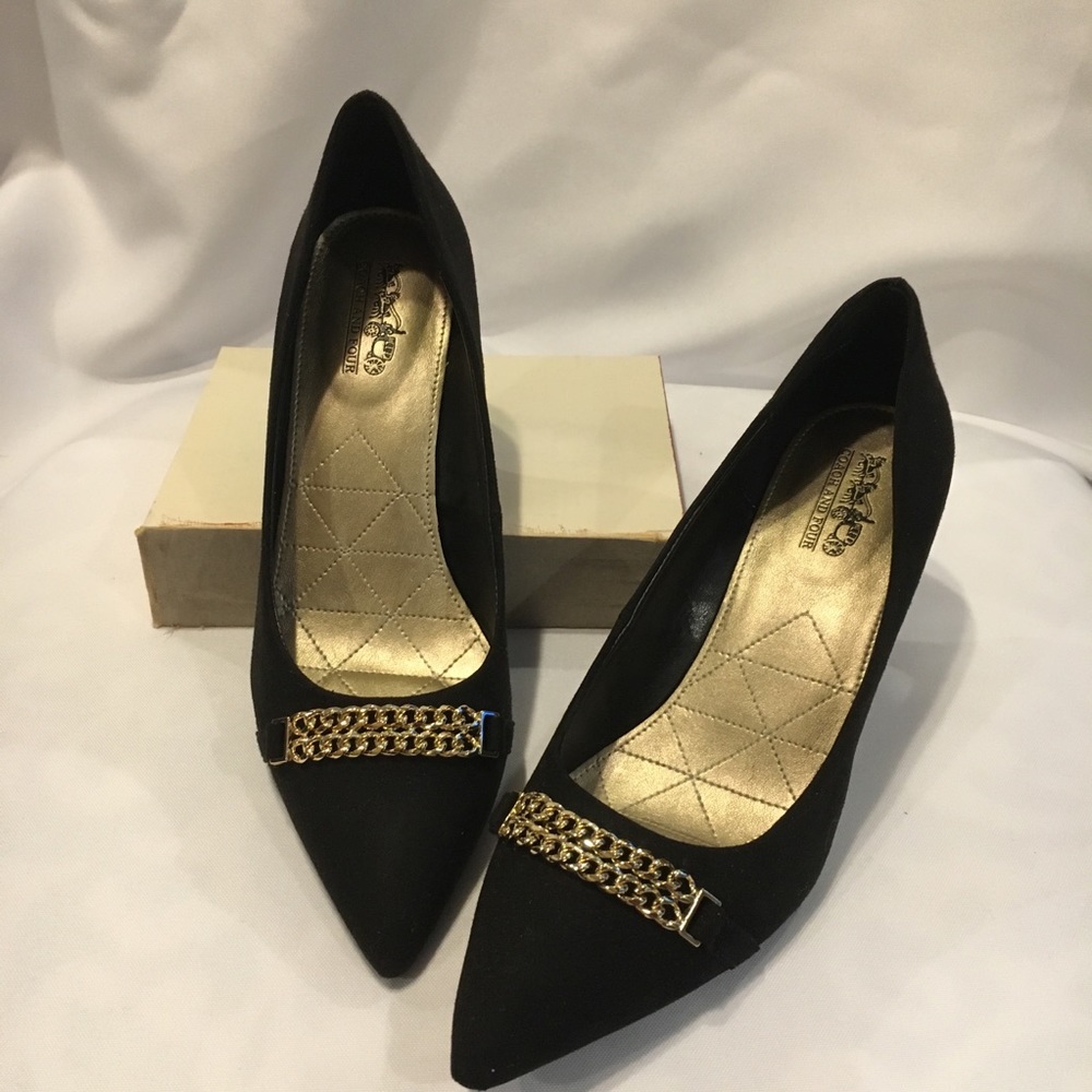Coach and Four 3” Heel Pumps w/Front Embellishment